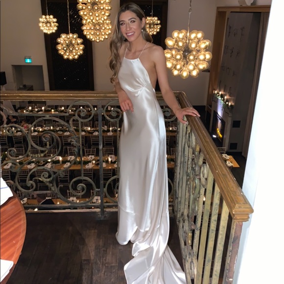 ❌SOLD❌ Ivory Silk Slip Wedding Dress - Picture 1 of 15